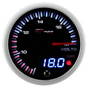 Manometro Strumento 52mm DEPO Voltmetro 8-18 Volt Picco - Nero DIGITALE