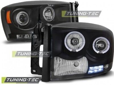 Coppia Set Kit Fari Fanali Anteriori Tuning RAM 06-08 ANGEL EYES Nero