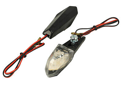 Coppia Frecce Led Fast Vetro Bianco Corpo Nero Omologate Resistenza Inclusa Per