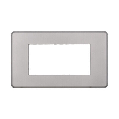 ETTROIT Placca Slim Sottile 4P Serie Moon Colore Silver Compatibile Con Bticino
