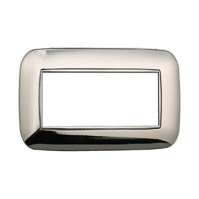 ETTROIT Placca Orbis Serie Moon 4P Colore Cromo Lucido Compatibile Con Bticino