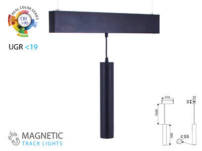 Faro Lampada Led a Sospensione 15W 24V Neutro 4000K CRI 90 UGR 19 Per Sistema