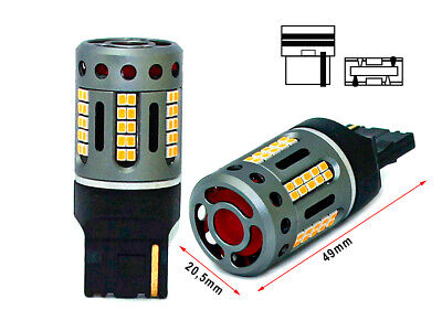 Lampada Led 7440 T20 W21W 100% Canbus 12V 21W Effettiva Arancione Con Ventola I