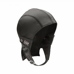 Cuffia in pelle nera stlile vintage