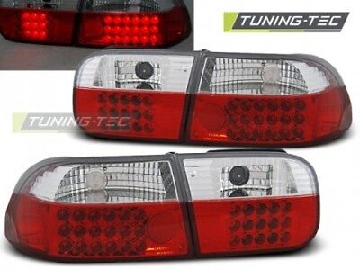 Faro Fanale Tuning CIVIC 09.91-08.95 2D/4D Rosso/Bianco LED