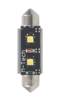 LOTTO DI 10 PEZZI Diodo LED L813W - C5W 36mm 2xHP 12V bianco