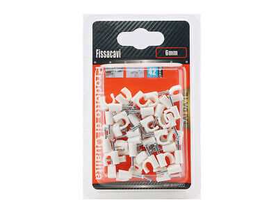 46 Pezzi Fermacavo con Chiodo 4mm Clip per Cavi Fissacavi A Muro <ul> <li>