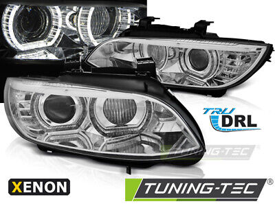 FARI ANTERIORI E92/E93 06-10 ANGEL EYES LED CROMATO AFS HID