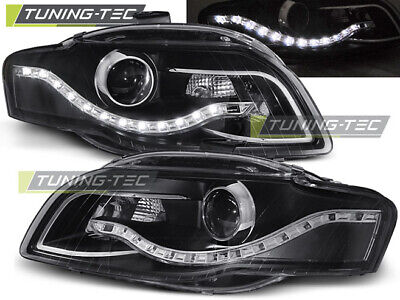 Coppia Set Fanali tuning FARI ANTERIORI  A4 B7 11.04 > 3.2008 DAYLIGHT NERO
