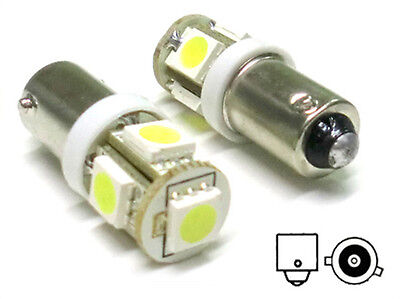 Coppia Lampade Lampadine Led BAX9S H6W 5 Smd Piedi Storti Luci Posizione 12V