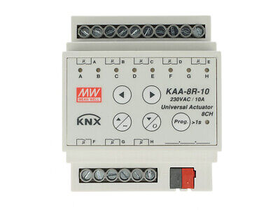 MeanWell KAA-8R-10 Attuatore KNX Universale Relay On/Off 8 Canali 10A Konnex Co
