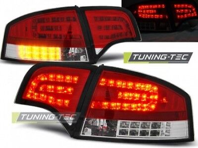 Coppia Set Fari Fanali Tuning A4 B7 11.04-03.08 SEDAN Rosso/Bianco LED