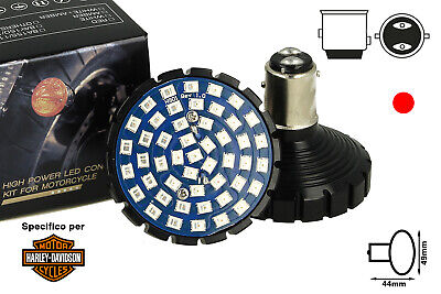 Lampada Led BAY15D 1157 Rosso Per Moto Harley Davidson Canbus No Errore Luce