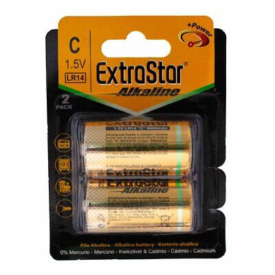 <ul><li>Pila Batteria LR14 Torcia C MN1400 1,5V 8000mAh Alcalina Extrastar