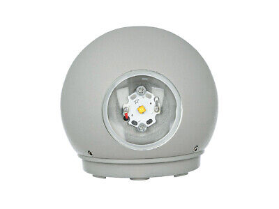 Applique Lampada LED da Muro Palla Sferica 6W 4000K Carcassa Grigia Doppio