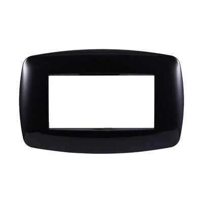 ETTROIT Placca Slim Serie Space 4P Colore Nero Compatibile Con Bticino Living