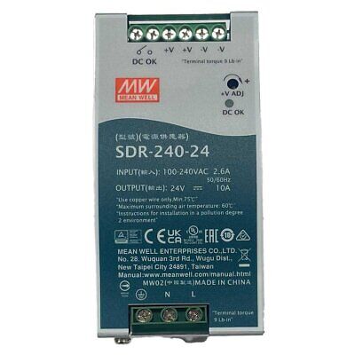 <p>MeanWell SDR-240-24 Alimentatore DIN RAIL 240W 24V 10A Per Automazione