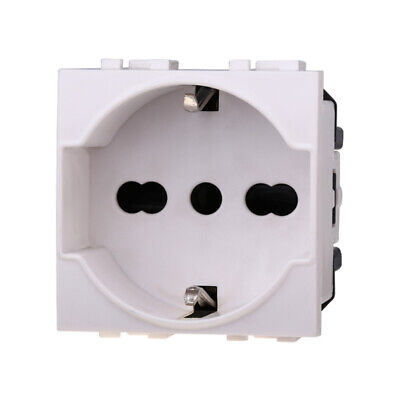 ETTROIT Presa Schuko 2P+T 16A Colore BIANCO Compatibile Con Bticino Living