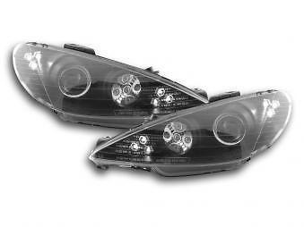 Coppia Fari Fanali Anteriori Tuning Dayline Luci Diurne 206 98-05 nero