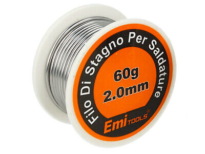 Filo Stagno 2mm Per Saldature 60g Rotolo di Saldatura Diametro 2mm fusione 217°