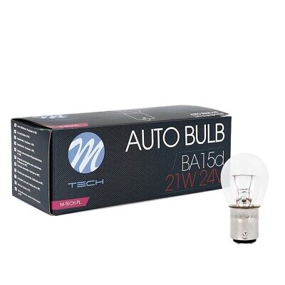 LOTTO DI 10 PEZZI Lampada M-TECH BA15d 21W 24V CLEAR