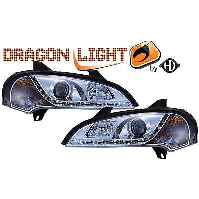 Coppia fari fanali anteriori TUNING TIGRA 94-00 chrome con Dayline a LED