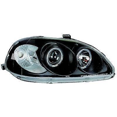 Coppia Fari Fanali Anteriori Tuning CIVIC 95-99 neri con con anelli ANGEL
