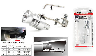 Fischietto Marmitta Auto Effetto Turbo Sound Size M Per Terminali Di Scarico Da