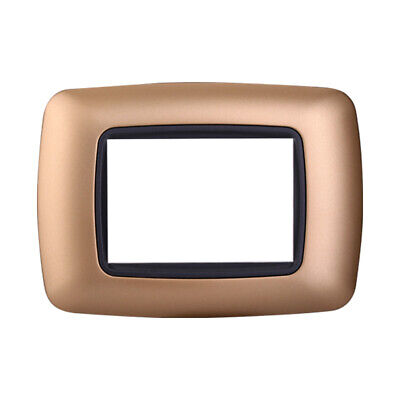 ETTROIT Placca Plastica Bombata Serie Space 3P Colore Oro Compatibile Con