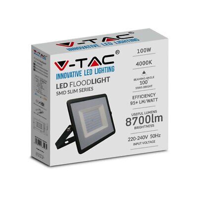 Faro Led Flood Light 100W 8700lm IP65 Slim 261X217X32mm Carcassa Nera Luce