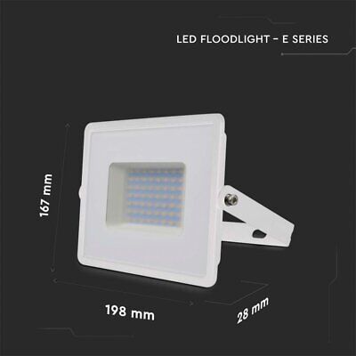 Faro Led Flood Light 50W 4300lm IP65 Slim 198X167X28mm Carcassa Bianca Luce