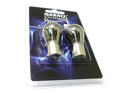 Blister 2 Lampade Invisibili Cromata S25 P21W BA15S 12V 21W Per Frecce