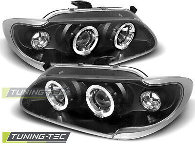 COPPIA SET FARI FANALI TUNING ANTERIORI MEGANE / SCENIC 96-99 ANGEL EYES BLACK