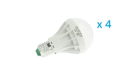 4 PZ Lampade Led E27 Bulbo A60 9W=80W Bianco Freddo <p