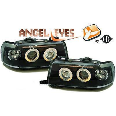 Coppia fari fanali anteriori TUNING 80 91-94 nero con anelli ANGEL EYES