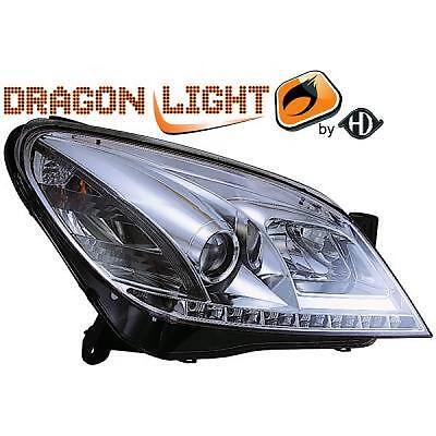 Coppia fari fanali anteriori TUNING 04-09 chrome con Dayline a L