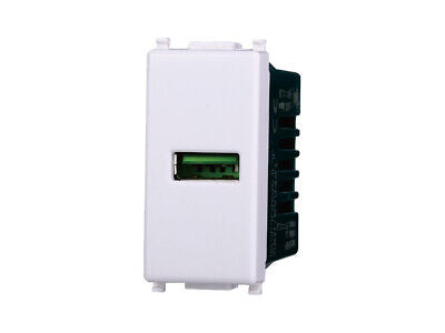 ETTROIT Modulo Presa Caricatore USB 5V 2,1A Colore Bianco Compatibile Con Vimar
