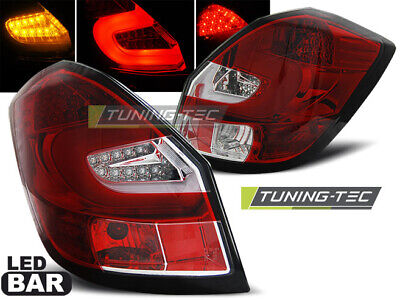 FANALI POSTERIORI LED BAR ROSSO WHIE per FABIA II 07-06.14