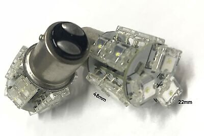 Coppia 2 Lampade Led BAY15D 1157 P21/5W Con 13 F5 Quadrato Colore Verde 12V 2W