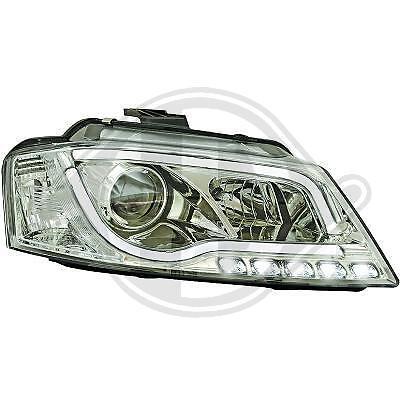 COPPIA FARI ANTERIORI TUNING DRL LUCE DIURNA OMOLOGATA R87 A3 08 - 12 CROMO