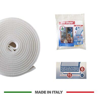 4 Metri Parafreddo Adesivo in Spugna Per Porte e Finestre 15X6mm Made Italy