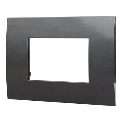 ETTROIT Placca Plastica Serie Venus 3P Colore Acciaio Scuro Compatibile Con