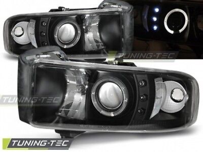 Coppia Fari Fanali Anteriori Tuning RAM 94-01 ANGEL EYES Nero