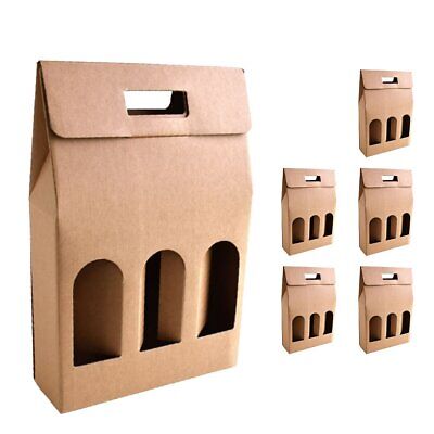 6 Pezzi Scatola Cartone Porta Bottiglie, Sacchetti Bottiglie Confezione