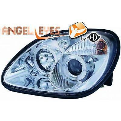 Coppia fari fanali anteriori TUNING SLK 96-04 chrome con anelli ANGEL