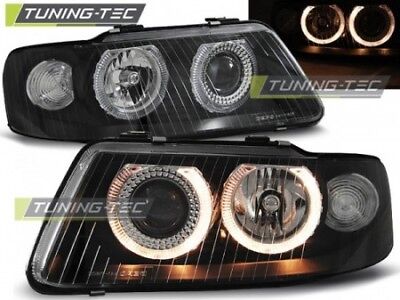 Coppia Fari Fanali Anteriori Tuning  A3 09.2000-05.2003 ANGEL EYES Nero
