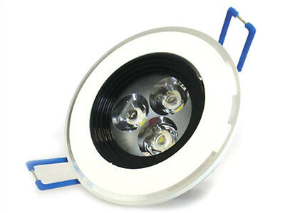 Faretto Da Soffitto Led Incasso 3W 220V Bianco Caldo Cornice Bianco Con Faro Ner