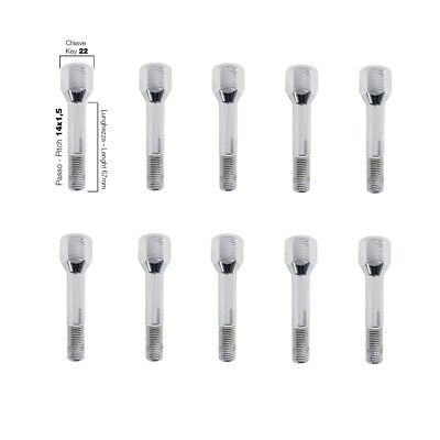 10 bulloni ch.22 14x1.5 l.67 mm
