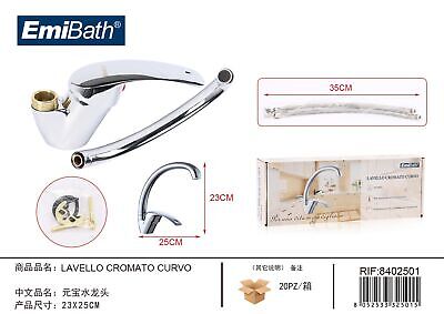 Kit Rubinetto Design Ricurvo Miscelatore Misura 230x250mm Colore Argento