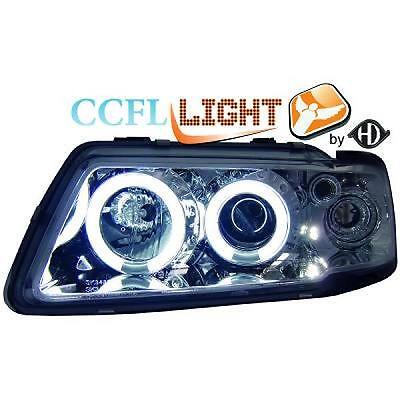 Coppia fari fanali anteriori TUNING A3 96-00 chrome con anelli ANGEL EYES C